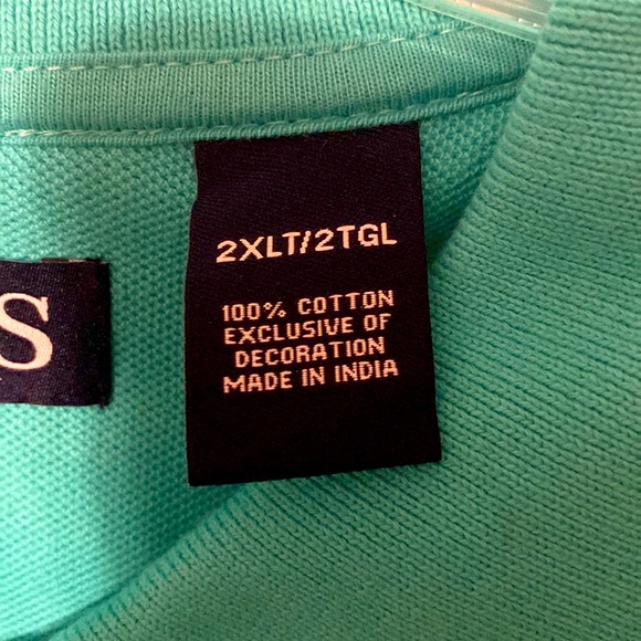 NWOT Mens Big & Tall Chaps Polo Shirt. Sz. 2XLT, Teal - Picture 4 of 7